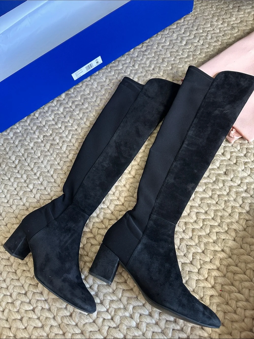 Stuart Weitzman Black Suede Over-The-Knee Boots